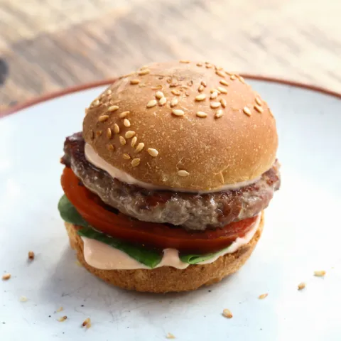Hamburgueseta amb la salsa d'El Palco